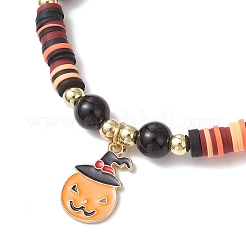 6 шт. набор браслетов ручной работы из полимерной глины с бусинами на тему Хэллоуина&nbsp;BJEW-JB12114