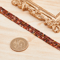 2 нити натуральных красных радужных яшмовых бусин G-FI0001-07