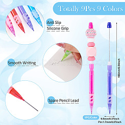 9 шт. 9-цветный пластиковый механический карандаш OFST-TA0001-01