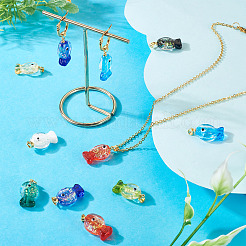 8 шт. подвески ручной работы из дихроичной фольги в стиле лэмпворк&nbsp;DICH-TA0001-01