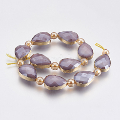 Стеклянные бусины с гальваническим покрытием &nbsp;EGLA-I008-05G