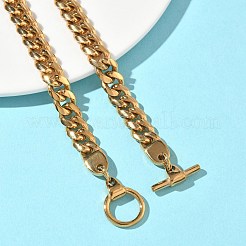 Мужская цепочка-колье из нержавеющей стали 304 кубинского плетения толщиной 8 мм.&nbsp;NJEW-G193-01G