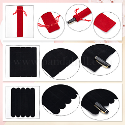 40шт. прямоугольный и овальный бархатный мешочек для ручек на шнурке AJEW-PH0003-26