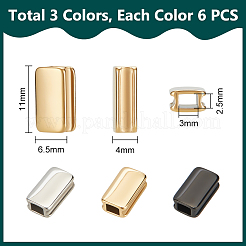 6 шт. 3-х цветные бусины из нержавеющей стали 304 STAS-UN0021-03