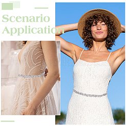 1 шт. полиэстеровый и сплавный свадебный пояс со стразами для украшения банкетного платья DIY-ME0001-73