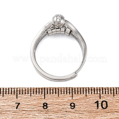 Кольца для женщин с микропаве из латуни и прозрачными кубическими цирконами для снятия беспокойства&nbsp;RJEW-S624-05P-01