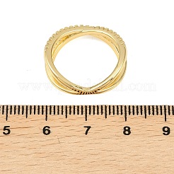 Латунные микро проложить пальцев кольца кубического циркония&nbsp;RJEW-D340-01G-02