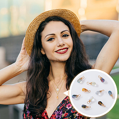 60шт 10 цветные стеклянные подвески PALLOY-AB00260