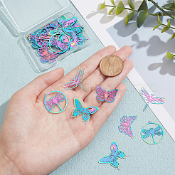 40 шт. 4 стиля ионного покрытия (IP) 201 филигранные подвески из нержавеющей стали&nbsp;STAS-HY0001-34