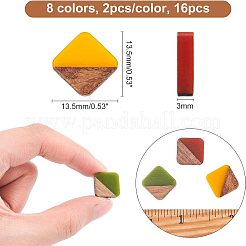 16 шт. 8-цветные непрозрачные смолы и кабошоны из орехового дерева RESI-OC0001-31
