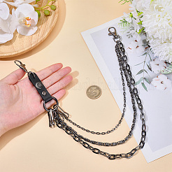 1 шт. сплав 3 слоя цепи ремень для брюк&nbsp;AJEW-GF0011-93C