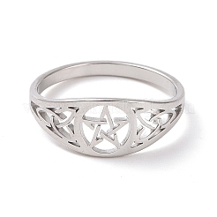 Не тускнеющий пентакль с перстнем в виде морского узла&nbsp;LS-RJEW-P037-01P