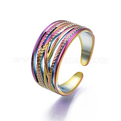 Массивное широкое манжетное кольцо из нержавеющей стали 304&nbsp;RJEW-N038-102