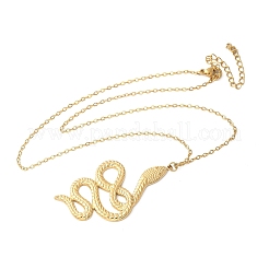 Ожерелья из нержавеющей стали 304 с подвеской в виде змеи для женщин и мужчин&nbsp;LS-NJEW-Z063-03G-08