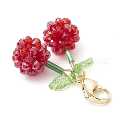 Вишневый акрил с подвесками из стеклянных бусин&nbsp;HJEW-MZ00226