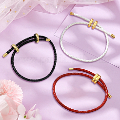 3шт 3-х цветные кожаные плетеные шнуры-браслеты&nbsp;BJEW-GO0001-19