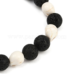 2шт. браслеты из натуральной лавы и синтетической бирюзы для мужчин и женщин&nbsp;BJEW-JB12131