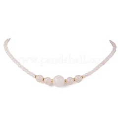 Ожерелья из круглых бусин с градуированными бусинами из натурального зеленого авантюрина NJEW-JN05654