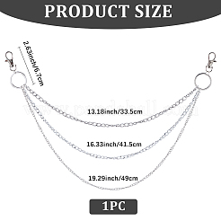 Ремни из сплава многослойные цепные для брюк AJEW-WH20018-128P