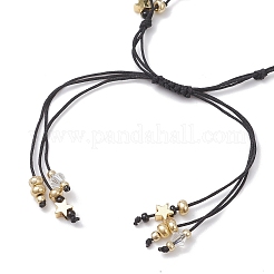 Регулируемые многорядные браслеты с драгоценными камнями и нейлоновой нитью&nbsp;BJEW-MZ00238