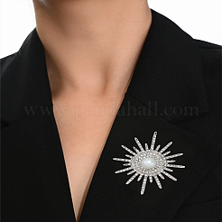 1 шт. броши из сплава подсолнухов со стразами для одежды рюкзака&nbsp;JEWB-LP0004-77
