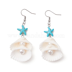 Оболочки болтающийся серьги EJEW-TA00646