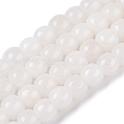 Окрашенные природные белый нефрит бисер пряди G-T138-S01