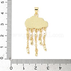 Латунный микропаве прозрачный кубический цирконий с подвесками из натуральных ракушек KK-L239-051G-01