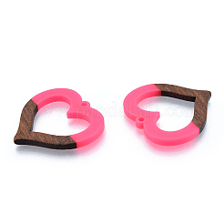 Подвески из непрозрачной смолы и ореха&nbsp;RESI-N025-035-B06