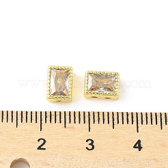 Прямоугольные латунные стеклянные бусины&nbsp;KK-Z101-01G