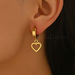 Элегантные полые серьги-кольца из нержавеющей стали в форме сердца HL4677