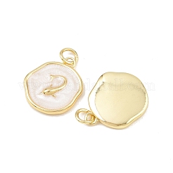 Подвески из латуни и эмали на тему океана KK-Q029-01E-G