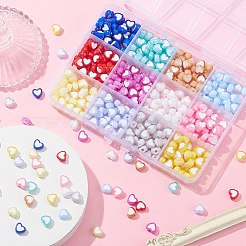 420шт 12 цвета прозрачные акриловые бусины&nbsp;TACR-CJ0001-64