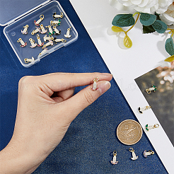 24 шт. 6-цветные латунные подвески с микропаве из кубического циркония&nbsp;KK-DC0003-75