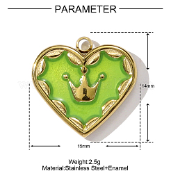 Подвески из нержавеющей стали 304 с эмалью&nbsp;STAS-OY001-96G