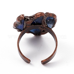 Открытое кольцо из природного кианита неправильной формы RJEW-D077-02AB