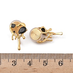 Серьги-клипсы из латунного микропаве из циркония EJEW-K286-11G