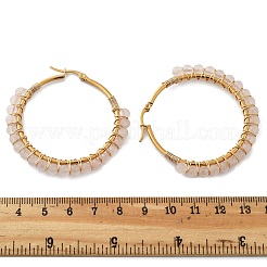 Серьги-кольца с бусинами EJEW-JE03830-03