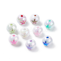 УФ-покрытие радужными переливающимися акриловыми бусинами OACR-H015-14