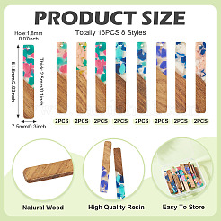 16 шт. подвески из 8-х цветов из смолы и ореха FIND-TA0006-43