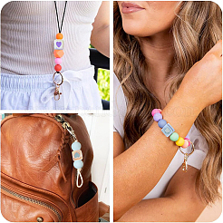 21шт 7 цвета непрозрачные акриловые эмалевые бусины&nbsp;ACRC-YW0001-03