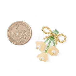 Бант из стеклянных бисера с подвесками-цветами&nbsp;PALLOY-MZ01129-03