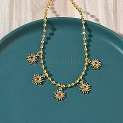 Латунные подвески-солнца с микропаве из кубических цирконий NJEW-G183-02G