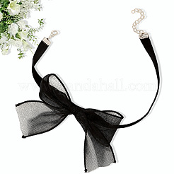1 шт. колье-чокер из марлевой ткани с бантом для женщин NJEW-CP0001-06B