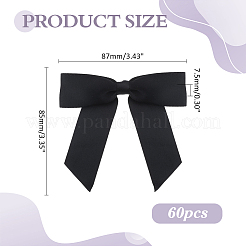 60 шт. полиэстеровых проволочных галстуков-бантов&nbsp;DIY-ME0002-57