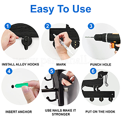 Настенные вешалки из дерева и железа HJEW-WH0055-078