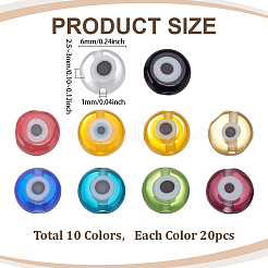 200шт 10 цвета ручной работы сглаз бусины лэмпворк LAMP-ME0001-15