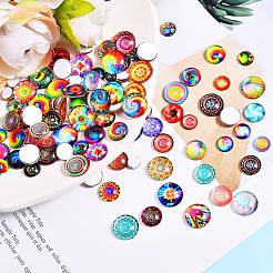 280шт 4 стиля плоские стеклянные кабошоны sgGGLA-SZ0001-32