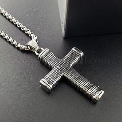 Стильные ожерелья с подвеской-крестом из нержавеющей стали 304 для мужчин GA9172