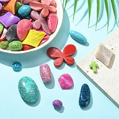 65 шт. 13 стильных непрозрачных акриловых бусины с кракелюром OACR-YW0001-64B